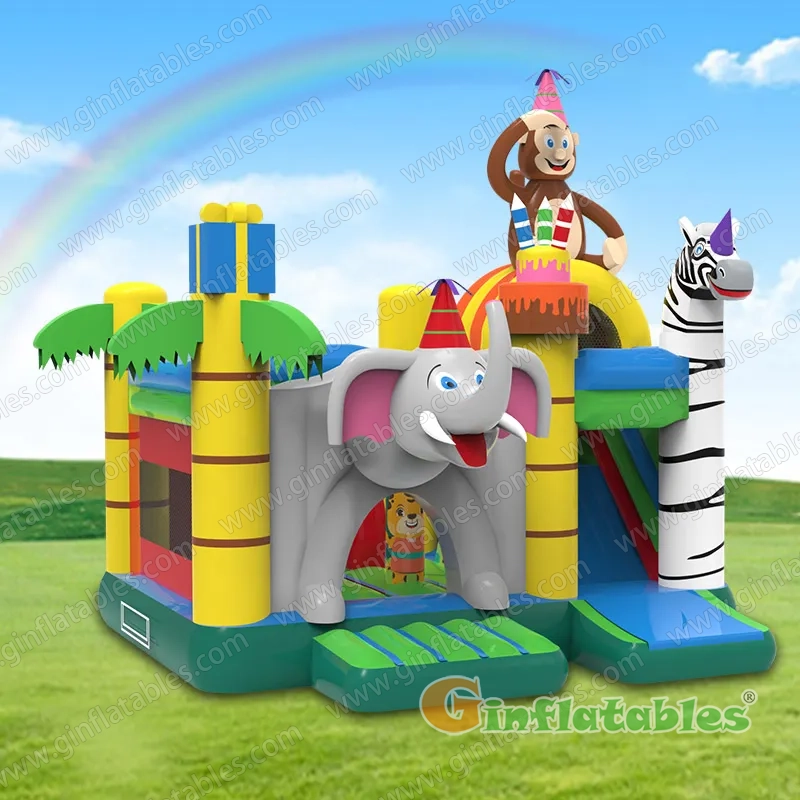 GCO-089 Multiplay Animal Birthday Party Bouncy Castle