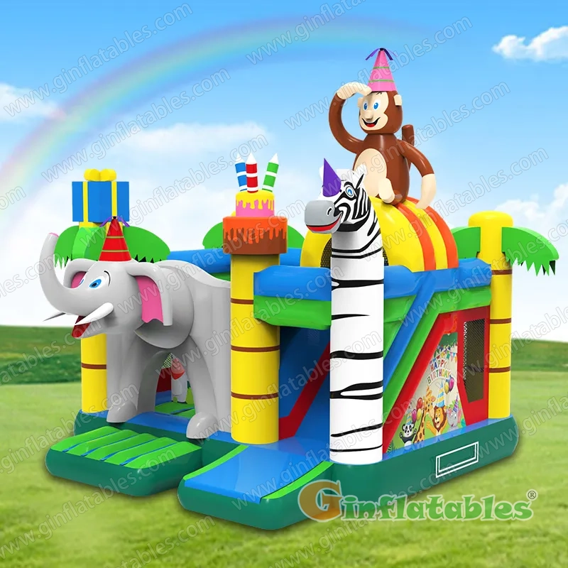 GCO-089 Multiplay Animal Birthday Party Bouncy Castle
