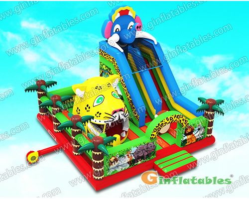GF-169 Jungle animal inflatable land with big moving mouth