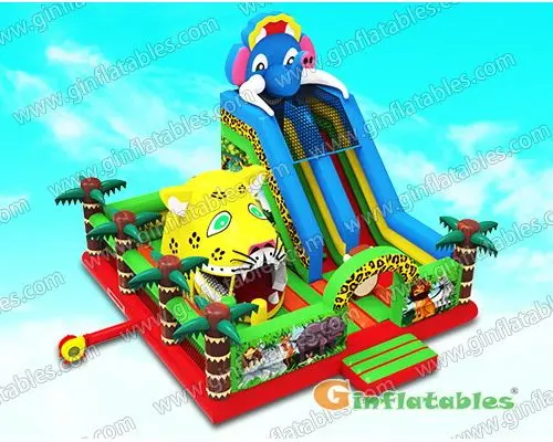 GF-169 Jungle animal inflatable land with big moving mouth
