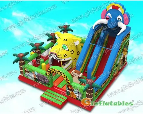 GF-169 Jungle animal inflatable land with big moving mouth