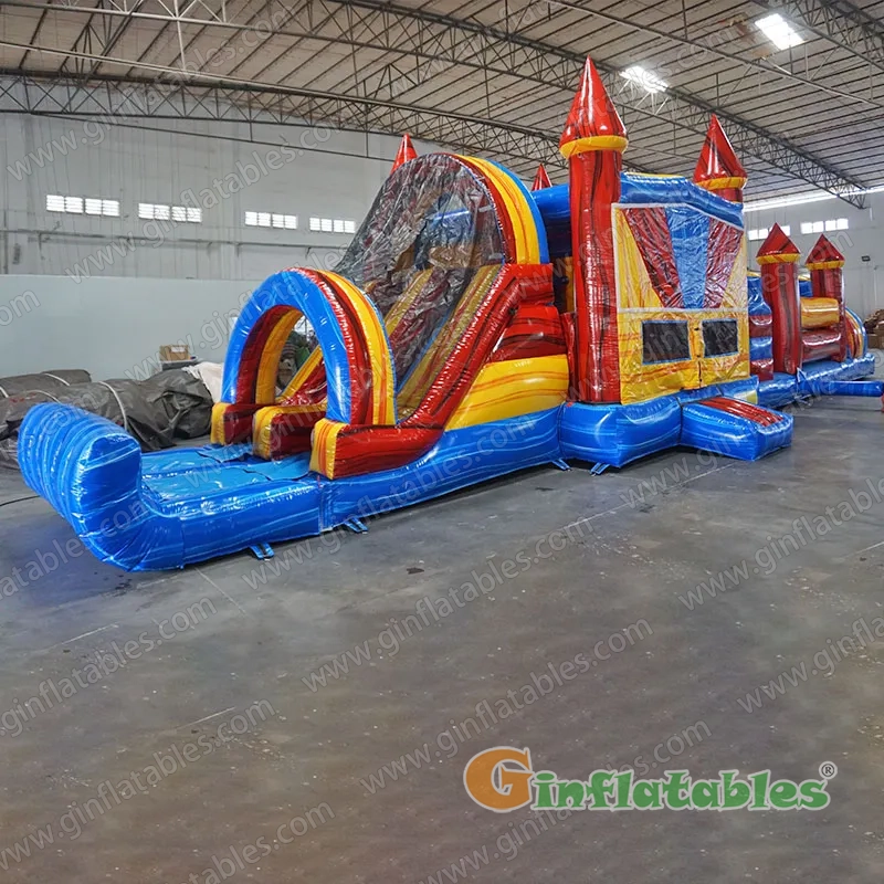 GO-068 Marble Color Obstacle With Detachable Pool And Stopper