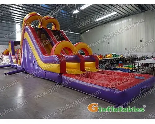 GO-173 Purple dual lane obstacle course with pool