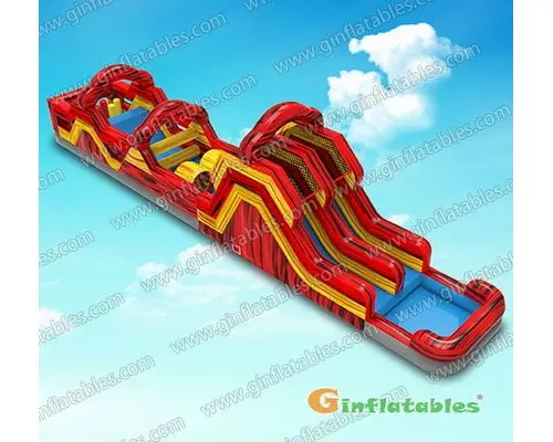 GO-175 Yellow and red marble obstacle course with pool