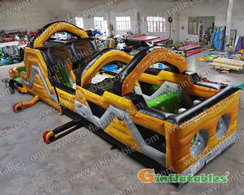GO-200 Large lava water obstacle course with detachable pool