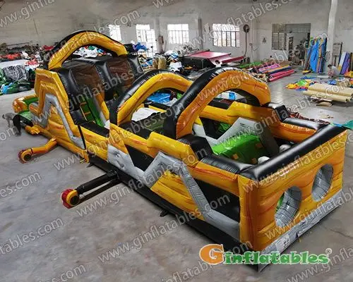 GO-200 Large lava water obstacle course with detachable pool