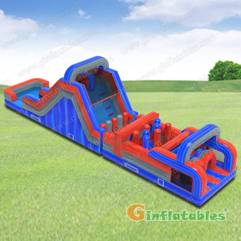 GO-218 Red/blue marble wet/dry obstacle with inflated pool 