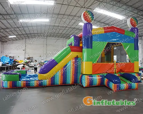 GWC-082 Toys brick inflatable combo with slide wet/dry