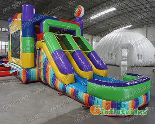 GWC-082 Toys brick inflatable combo with slide wet/dry