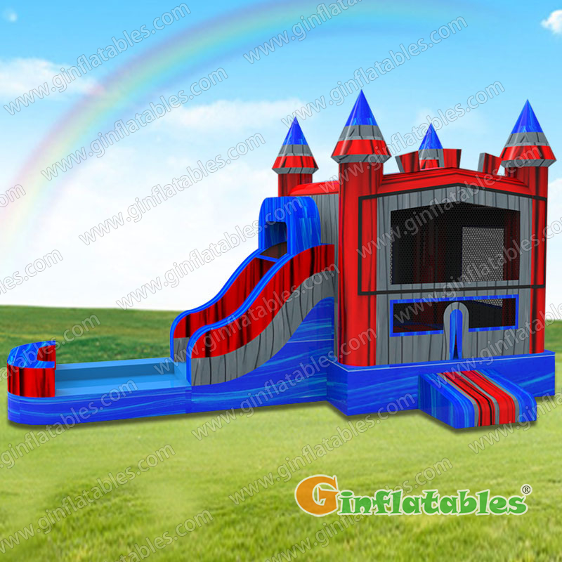 GWC-110 Marble castle inflatable combo wet and dry