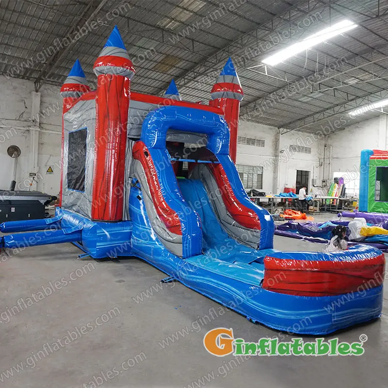 GWC-110 Marble castle inflatable combo wet and dry