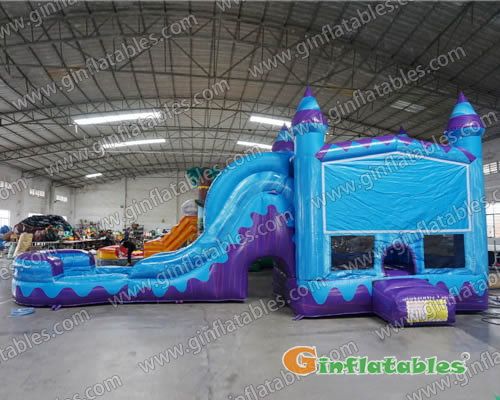 GWC-042 35ft Blue Purple marble Wet/Dry Combo Inflatable