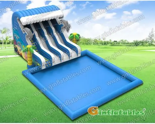 GWS-125 Ocean triple water slide n pool