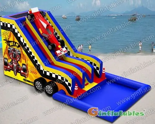 GWS-143 Racecar water slide with sealed pool