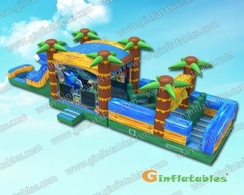 GWS-152 45ftL Ocean water obstacle course with pool