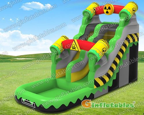 GWS-280  Green biohazard inflatable water slide