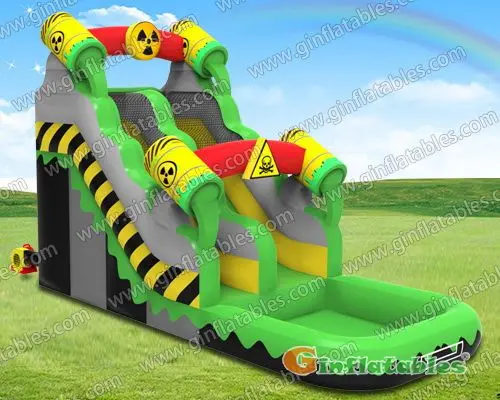 GWS-280  Green biohazard inflatable water slide