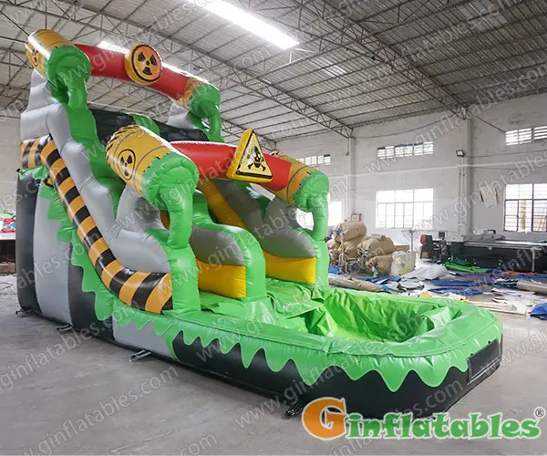 GWS-280  Green biohazard inflatable water slide