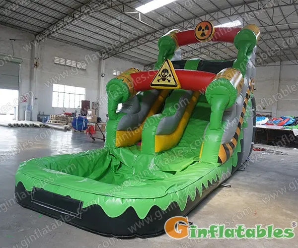 GWS-280  Green biohazard inflatable water slide