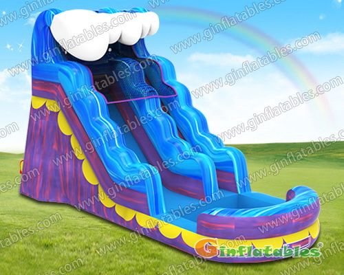GWS-328 Blue big wave water slide inflatable