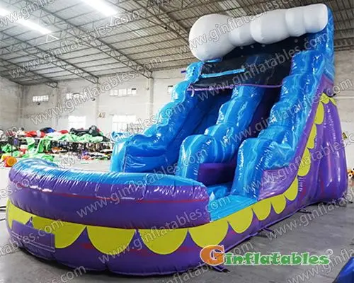GWS-328 Blue big wave water slide inflatable