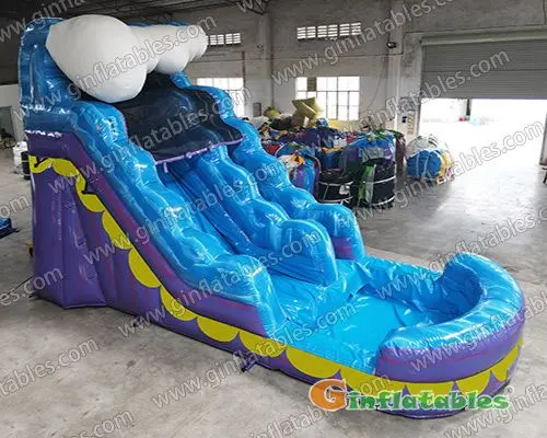 GWS-328 Blue big wave water slide inflatable