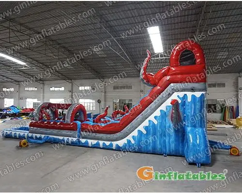 GWS-333 Inflatable octopus water slide n slip with pool