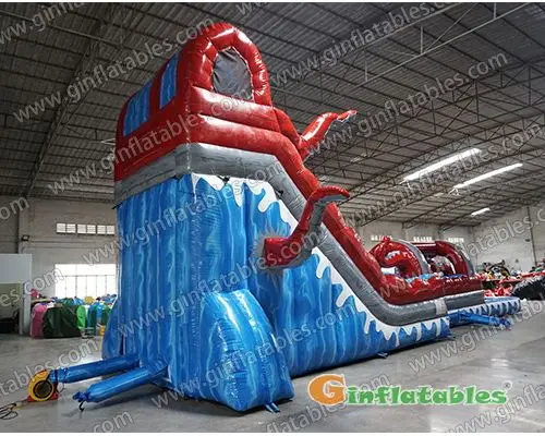 GWS-333 Inflatable octopus water slide n slip with pool