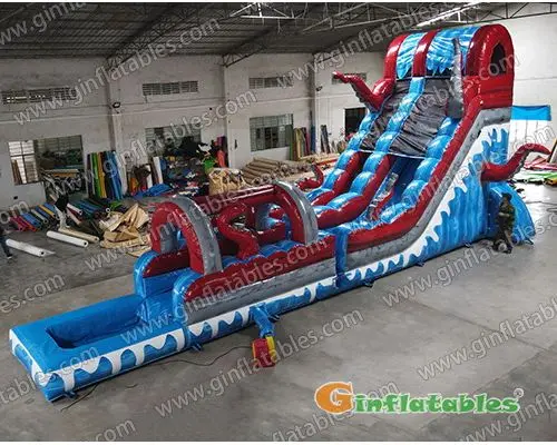 GWS-333 Inflatable octopus water slide n slip with pool