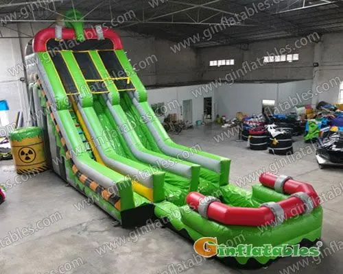 GWS-335 Inflatable Toxic nuclear dual water slide n slip with pool