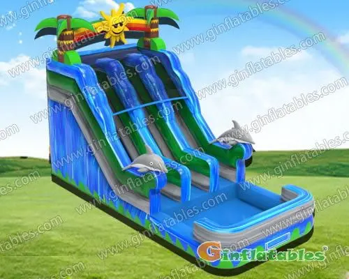 GWS-363 Sunshine Dolphin dual water slide inflatables