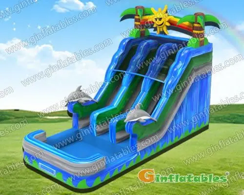 GWS-363 Sunshine Dolphin dual water slide inflatables