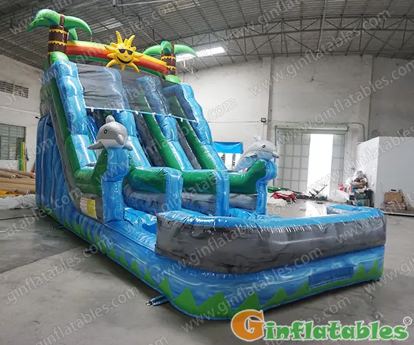 GWS-363 Sunshine Dolphin dual water slide inflatables
