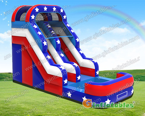 GWS-366 2 Lane America Water Slide Inflatable Kids Outdoor Backyard Park