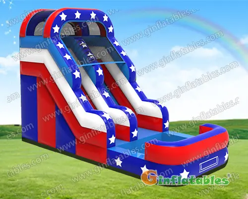 GWS-366 2 Lane America Water Slide Inflatable Kids Outdoor Backyard Park