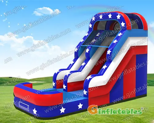 GWS-366 2 Lane America Water Slide Inflatable Kids Outdoor Backyard Park