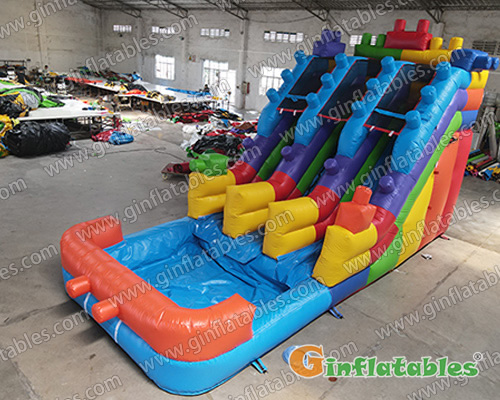 GWS-377 Building blocks water slide dual lane