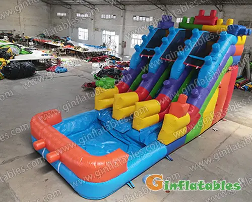 GWS-377 Building blocks water slide dual lane