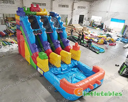 GWS-377 Building blocks water slide dual lane