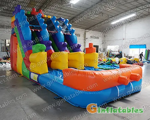 GWS-377 Building blocks water slide dual lane