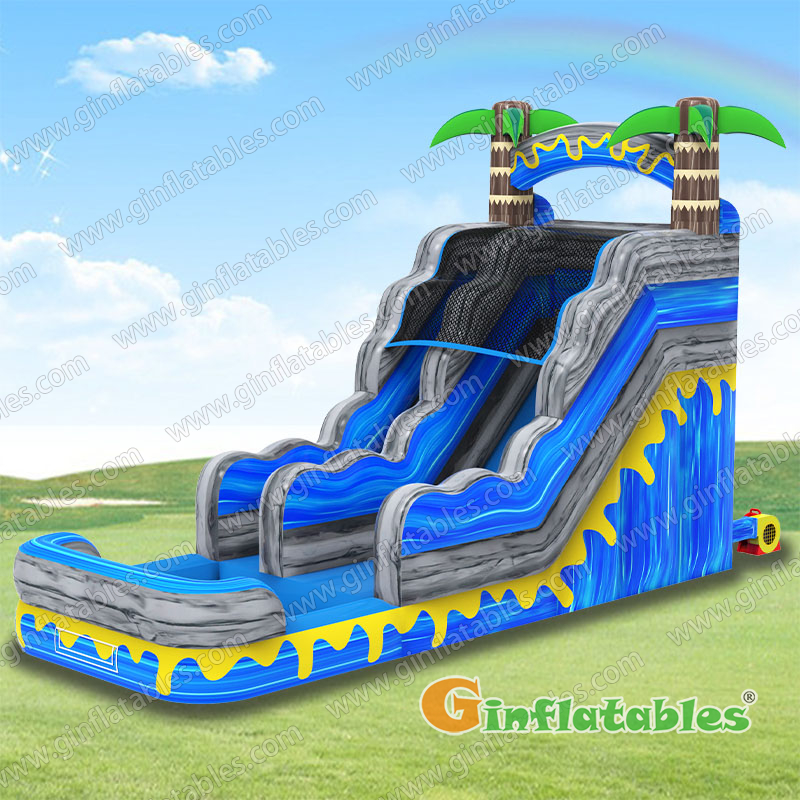 GWS-433 Blue marble palm tree water slide