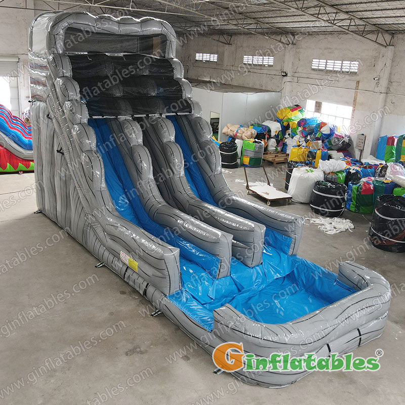 GWS-452 Grey marble dual lane water slides