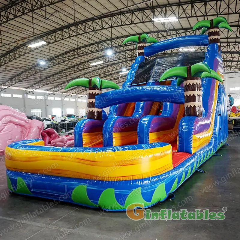 GWS-516 Palm Tree Dual Lane Water Slide 